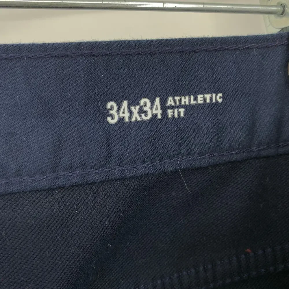 Banana Republic Travel Jean Mens 34 X 34 Athletic Fit Pants Navy Blue